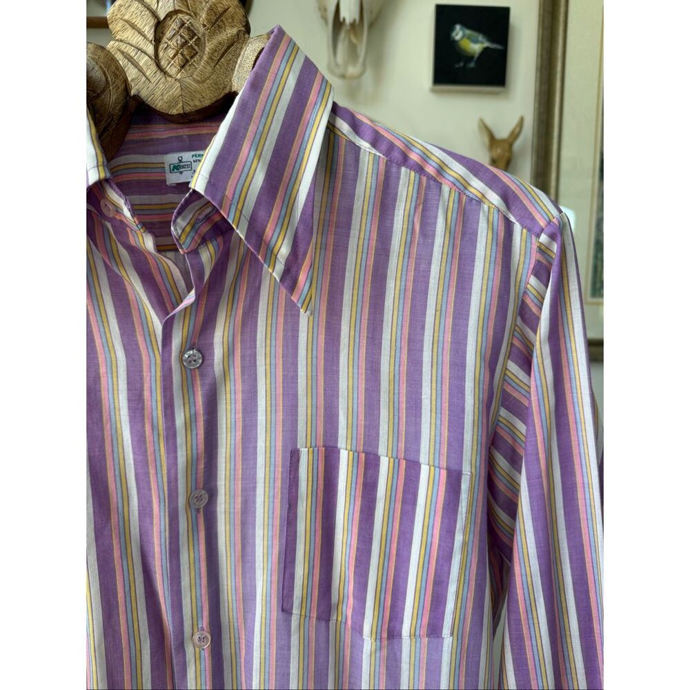 Vintage 60s 70s Mr Dee Cee Dagger Collar Short Sleeve Button Up M